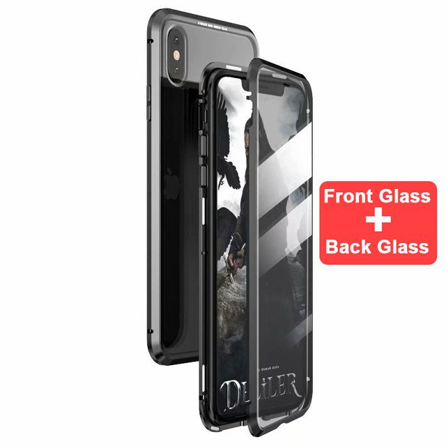 Ốp lưng điện thoại hai mặt bằng kim loại cho iPhone 6 6s 7 8 plus X XR XS MAX 11 pro max