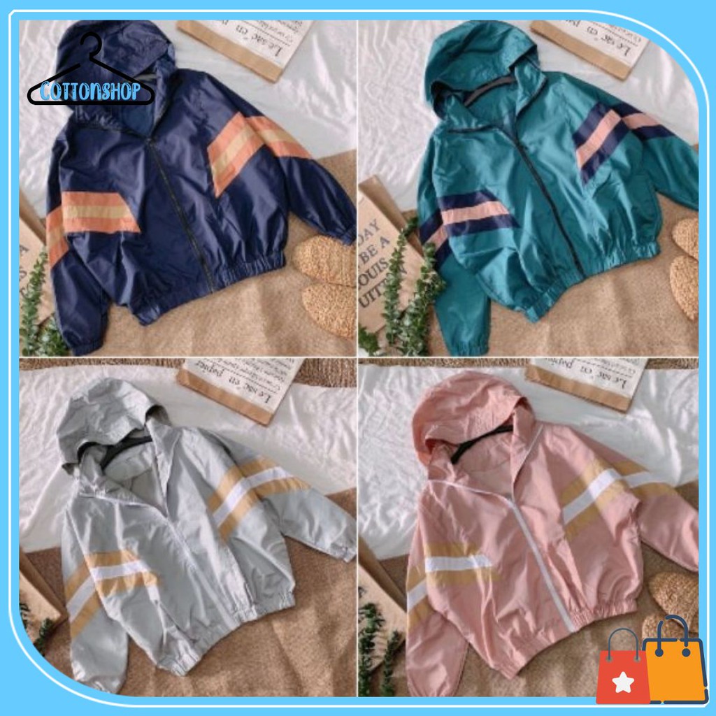 [Giá siêu rẻ] Áo khoác dù tay dơi raplan sọc ziczac