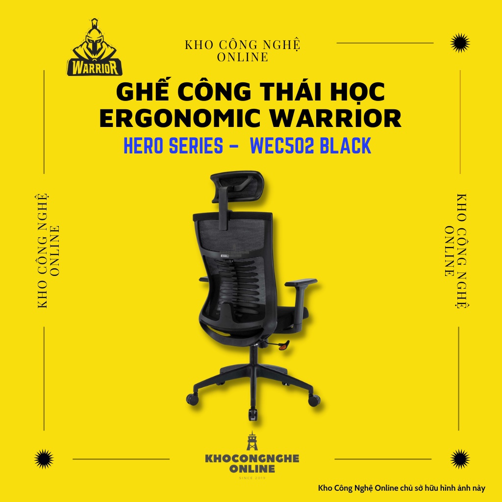 Ghế công thái học ergonomic WARRIOR – Hero series – WEC502 Black