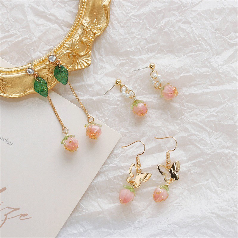 Khuyên Tai Dáng Dài Đính Ngọc Trai Xinh Xắn Phong Cách Hàn Quốc