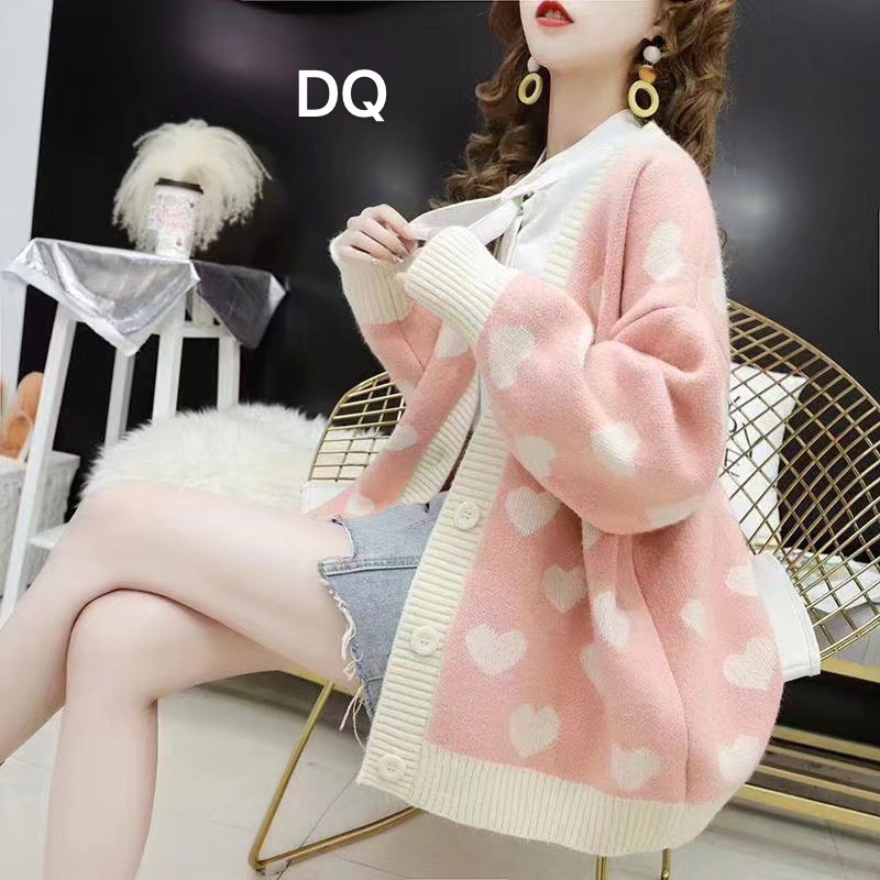Áo khoác cardigan len tim nhẹ nhàng tiểu thư