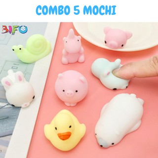 Combo đồ chơi Squishy Mochi hình thú dễ thương an toàn cho bé