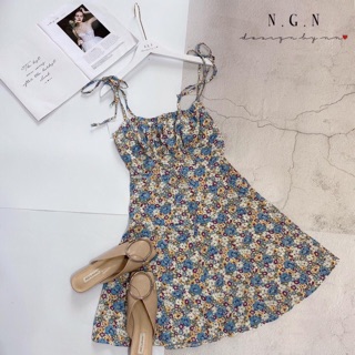 Hàng sẵn - Váy 2 dây hoa nhí siêu xinh - Hình thật