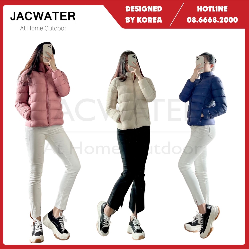 Áo phao nữ siêu nhẹ chống nước, có mũ thời trang JACWATER V600