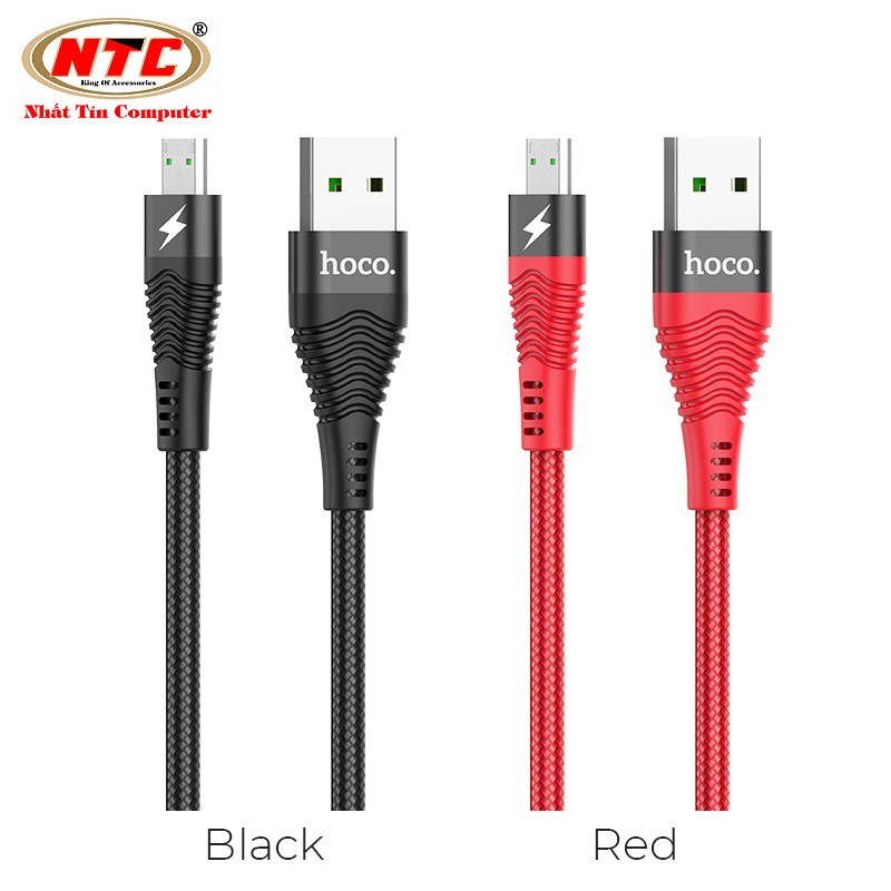 Cáp sạc cường độ cao Hoco U53 cổng microUSB 1.2M hỗ trợ điện áp tối đa 4A - Hãng phân phối chính thức