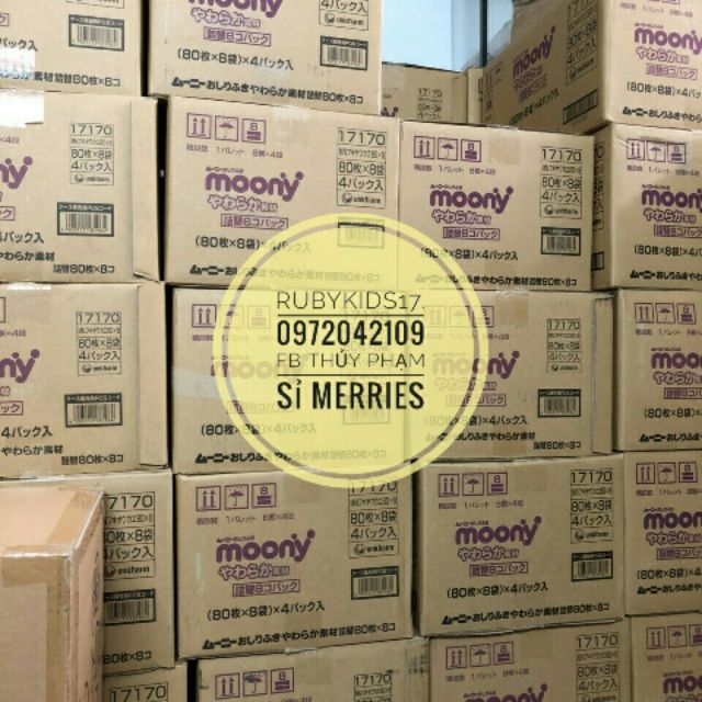 Thùng khăn ướt moony nội địa Nhật 4 bịch (32 pack, 2.560 tờ)