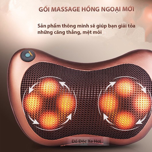 Gối Massage Vai Gáy 8 Bi Hồng Ngoại Công Nghệ Nhật Bản Cao Cấp