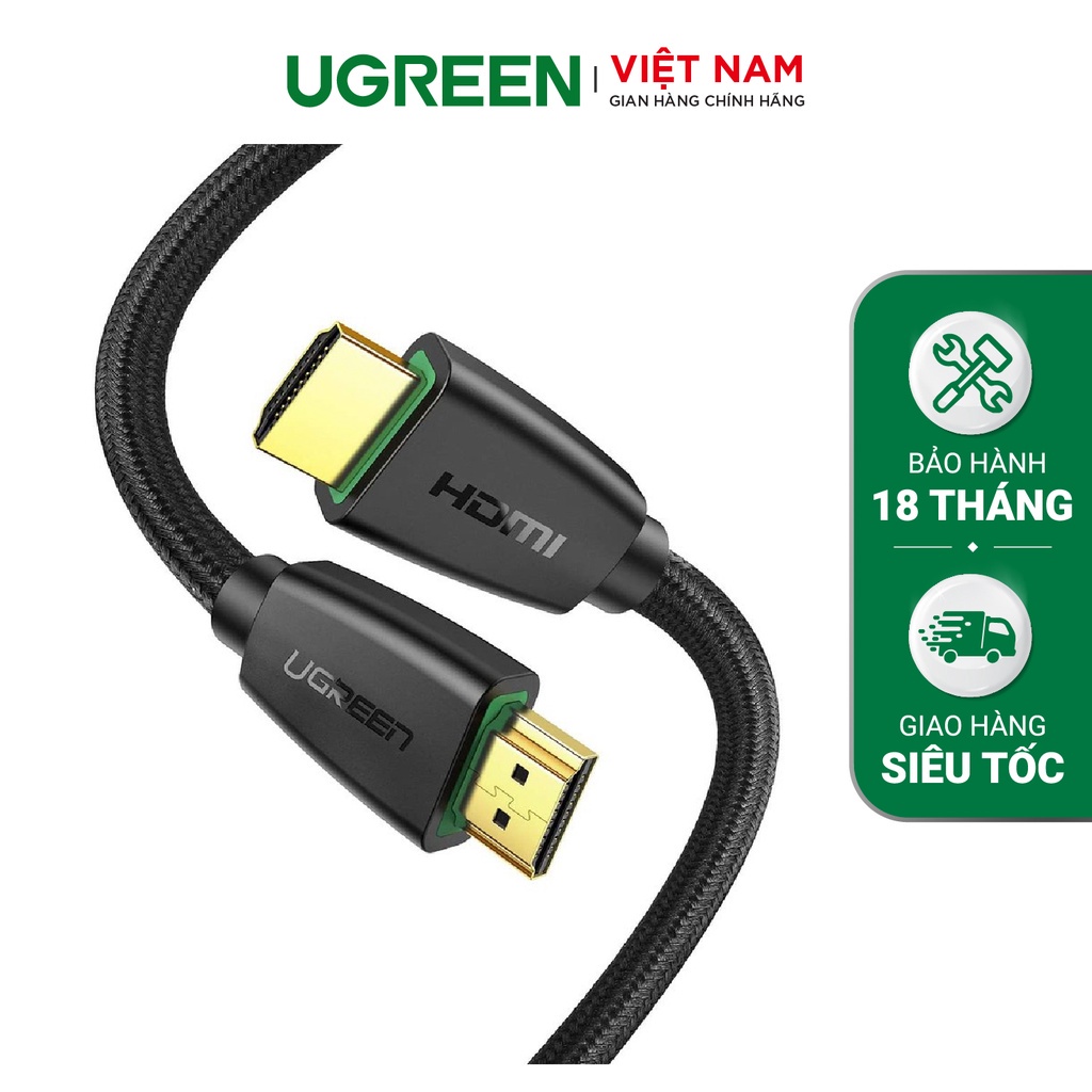 Dây hdmi 2.0 đồng 100% 19+1, dài 1,5m ugreen 40409 cao cấp chính hãng bảo hành 18 tháng
