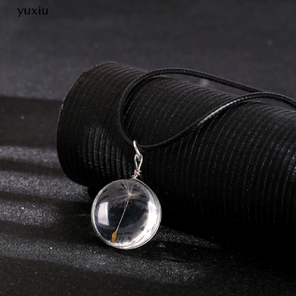 Vòng cổ Mặt Lọ Thủy Tinh Hình Lọ Điều Ước In Hoa Bồ Công Anh