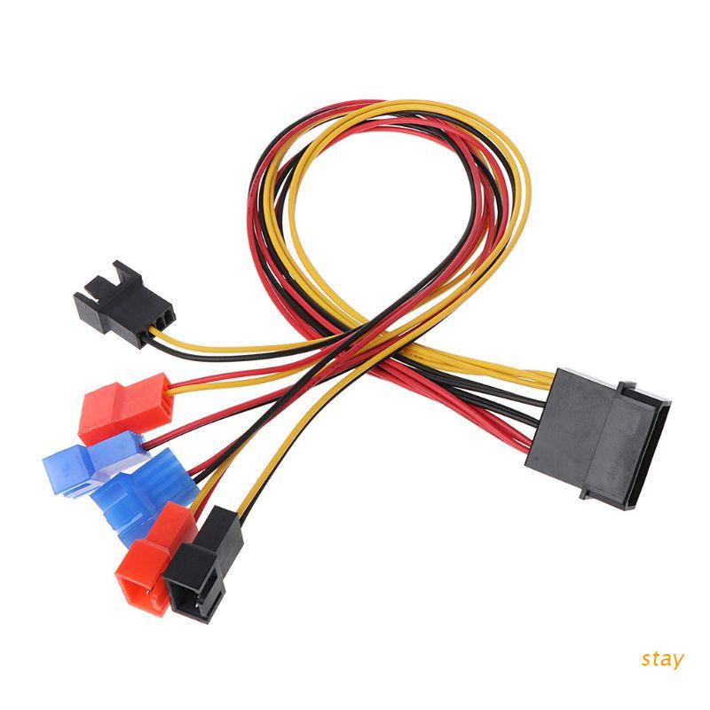 Cáp chia quạt tản nhiệt 4 pin IDE Molex sang 6 cổng 2 pin DIY