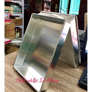Khuôn nhôm chữ nhật gò 32*40cm (32,5*40*5 cm)