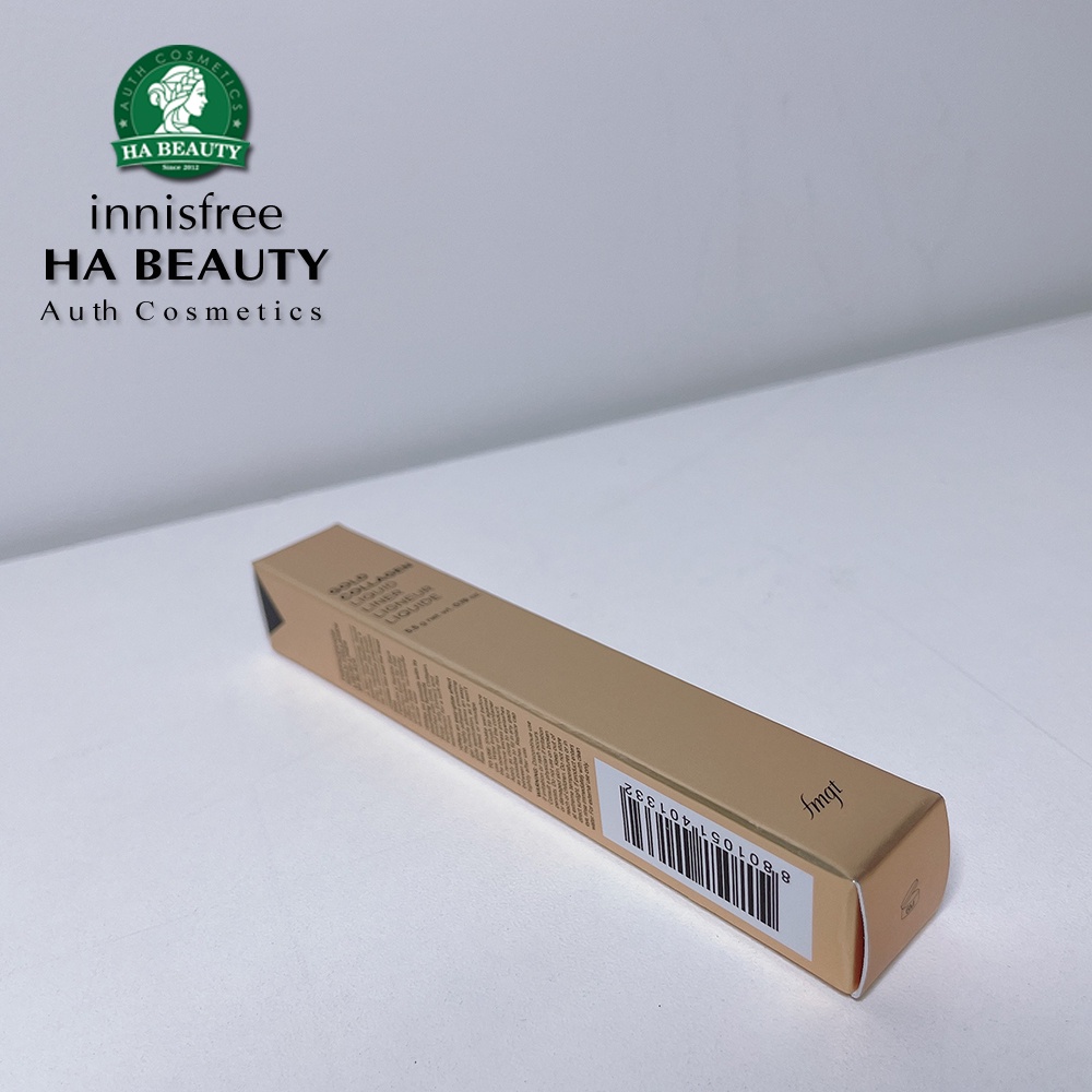 Kẻ mắt nước The Face Shop mếm mịn đầu cọ mảnh fmgt Gold Collagen Liquid Liner Black 5.5g lâu trôi không lem