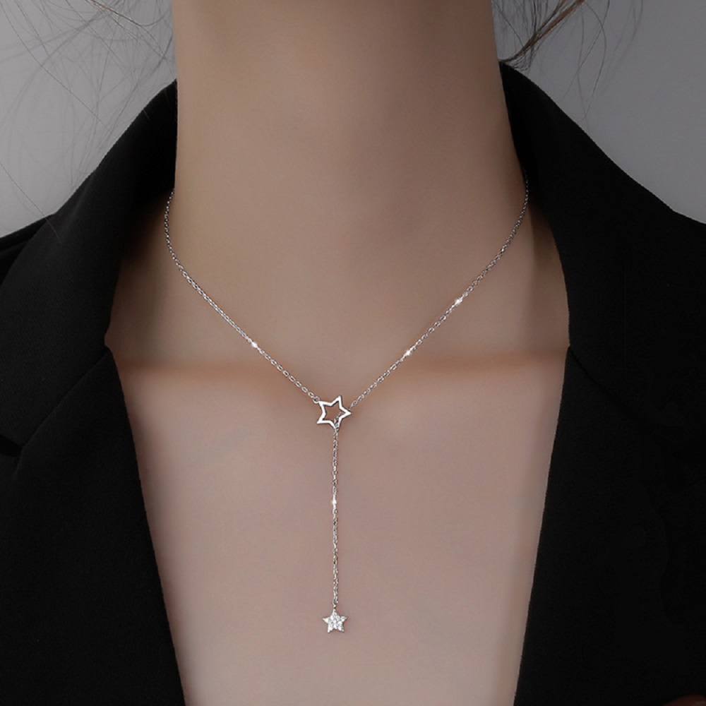 vòng cổ Mặt Ngôi Sao Đính Đá Lấp Lánh
