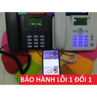 Điện thoại bàn không dây lắp sim di động - điện thoại bàn cho văn phòng, cơ quan, người già - có Pin - Màu Đen