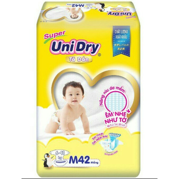 Tã Dán Unidry Super S48/ M42/ L38/ XL34/ M76/ L68/ XL62 mẫu mới