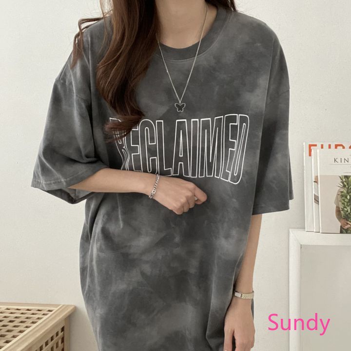 Áo Thun Ngắn Tay Dáng Rộng In Chữ Plus Size Thời Trang Mùa Hè Dành Cho Nữ