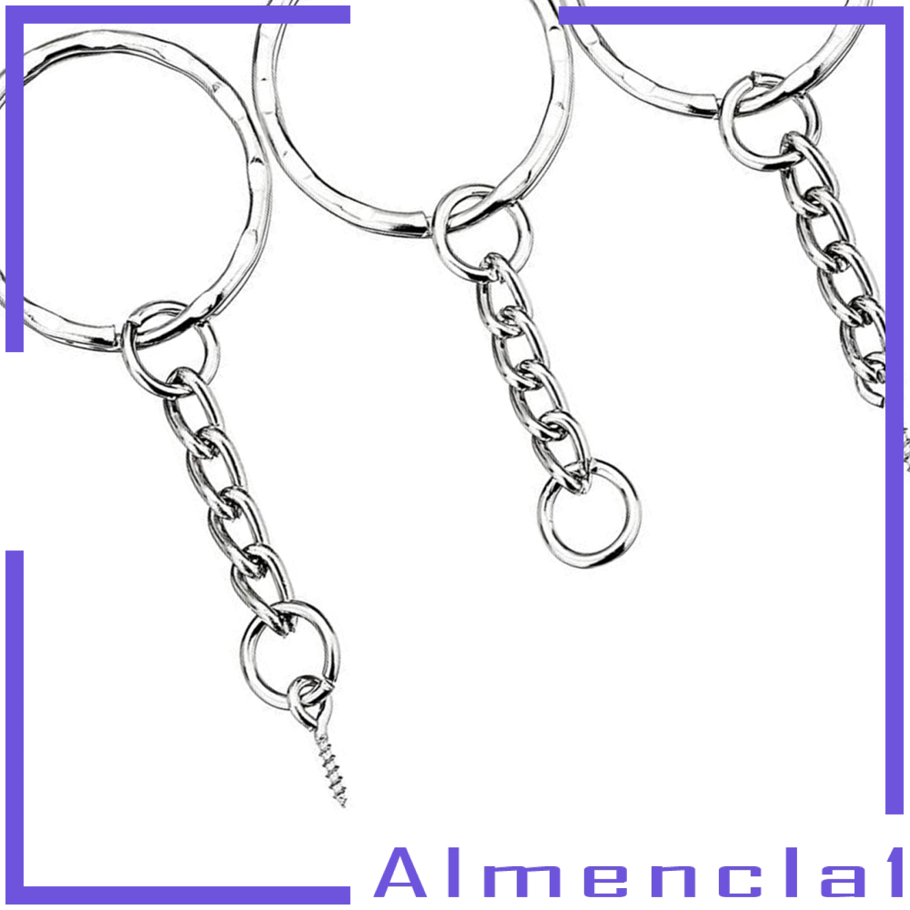 [ALMENCLA1]50Pcs Lots 25mm Gold Keyring Keychain Split Key Rings with Chain DIY Findings