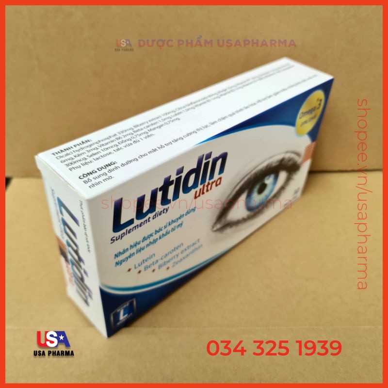 Viên uống sáng mắt Lutidin Extra giảm khô mắt, mờ mắt, mỏi mắt - 30 viên