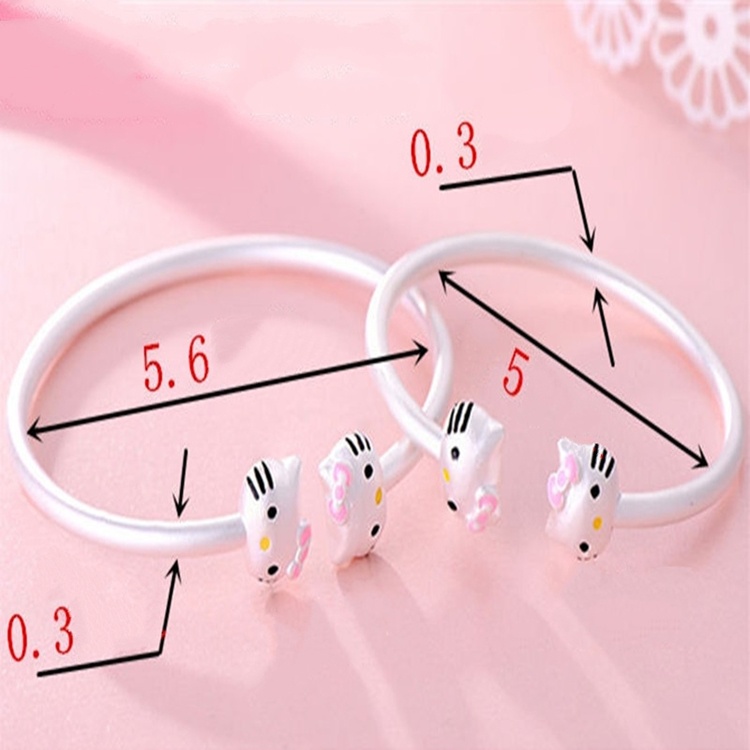 Vòng tay mèo Kitty mẹ và bé S925 cực xinh - LT114