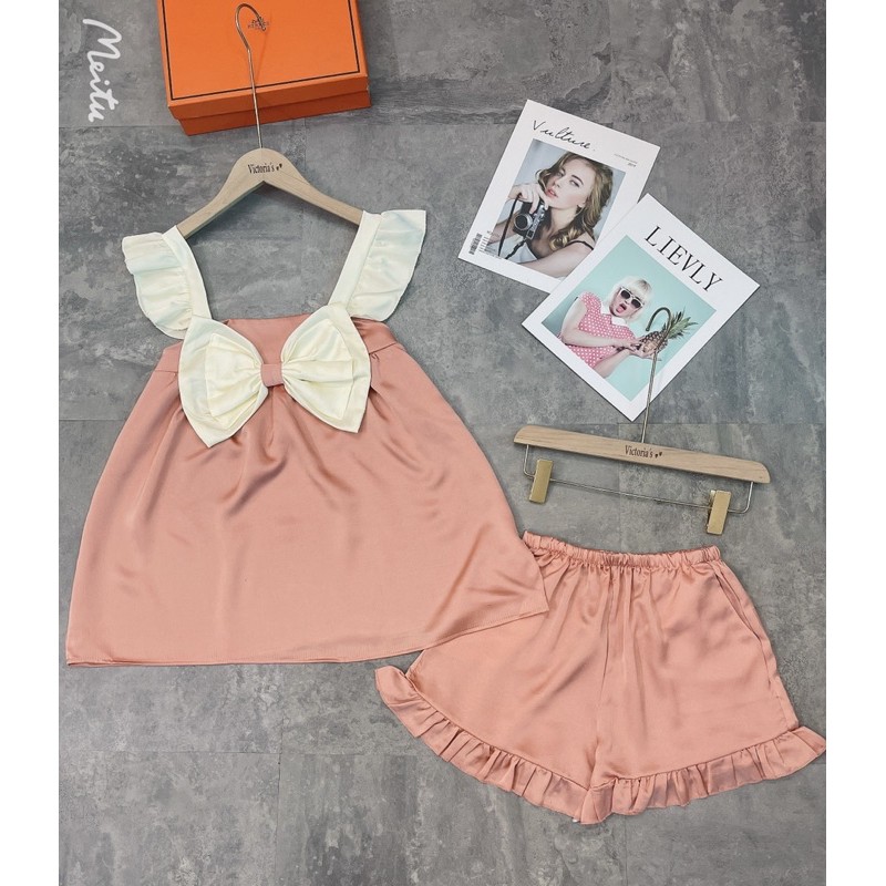 [Siêu Hot] Đồ Ngủ Cao Cấp 🍀 Bộ Hai Dây Cánh Tiên Lụa Tằm Thái Chất Liệu Mát Lịm MS03 | BigBuy360 - bigbuy360.vn