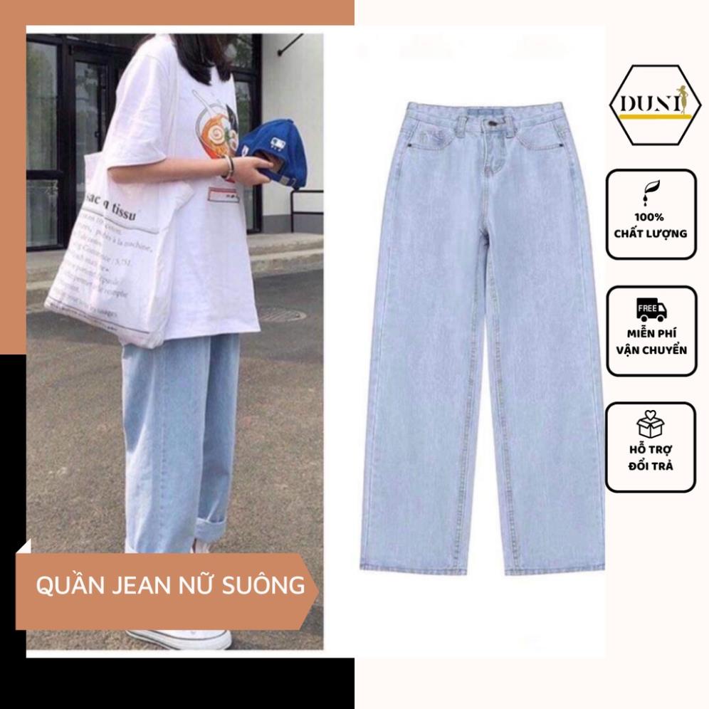 Quần Jean baggy ống suông rộng nữ Ulzzang DUNI TRAN cơ bản có lai ,Có Bigsize- QJ05 !
