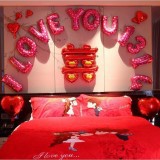 Bộ bóng bay I LOVE YOU - PINK trang trí phòng cưới, tiệc cưới - GOGU