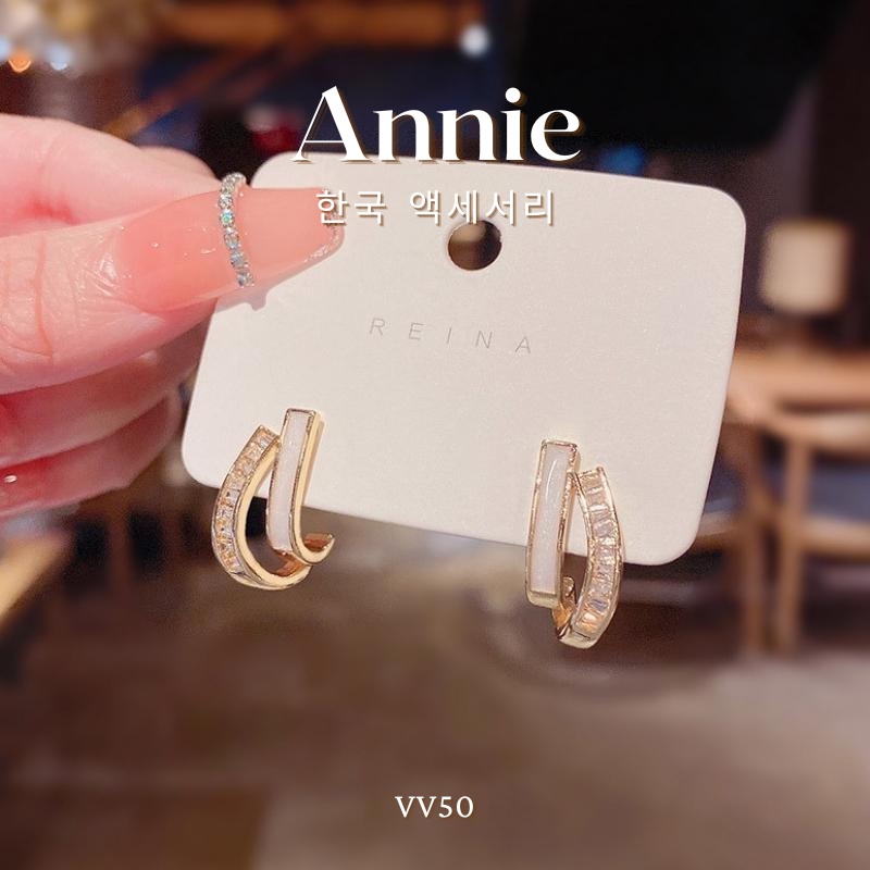 Bông tai pha lê cao cấp chuôi bạc 925 sang trọng Annie - VV50