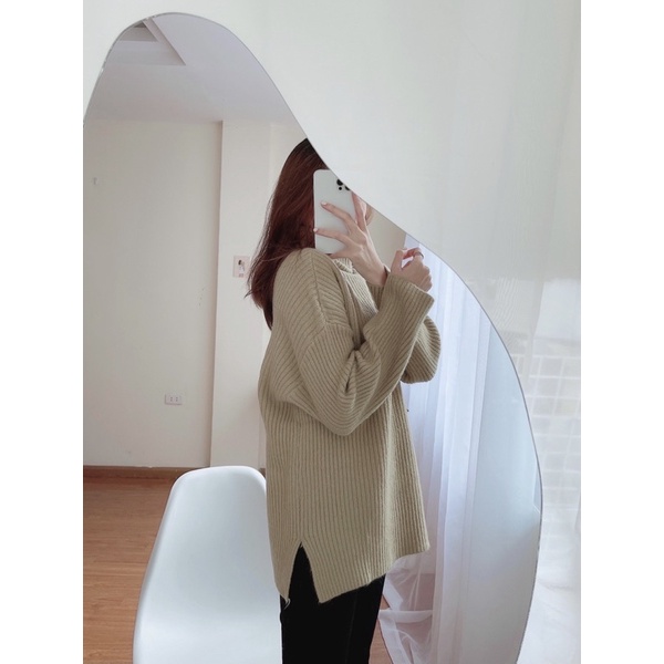 LINA SHIRT - áo len cổ lọ dáng xẻ