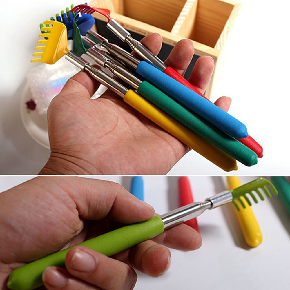 [Hàng mới về] Dụng cụ gãi mát xa lưng bằng kim loại mềm nhiều màu sắc có thể thu gọn tiện dụng