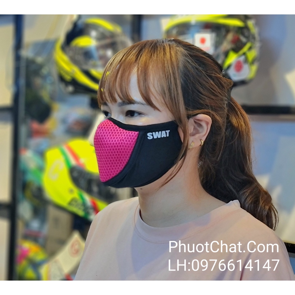 Khăn SWAT X1 phượt đen hồng