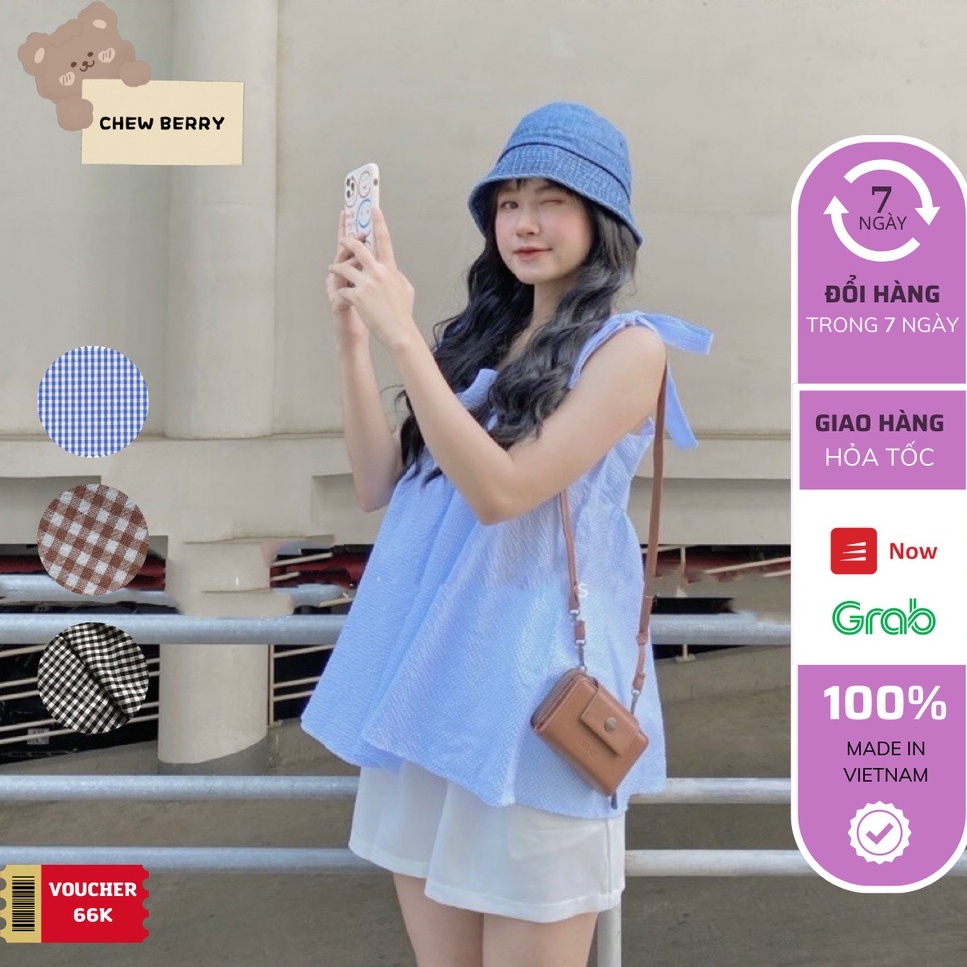 bộ quần áo nữ , sét áo hai dây buộc nơ babydoll kèm quần short Siêu hot Form 40-60kg