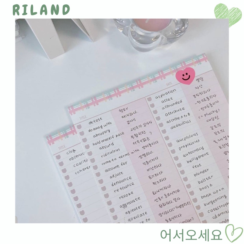 TẬP GIẤY NOTE WORD LIST B5 KẺ CARO  HỌC TỪ VỰNG, GHI CHÚ - tạp hóa Riland