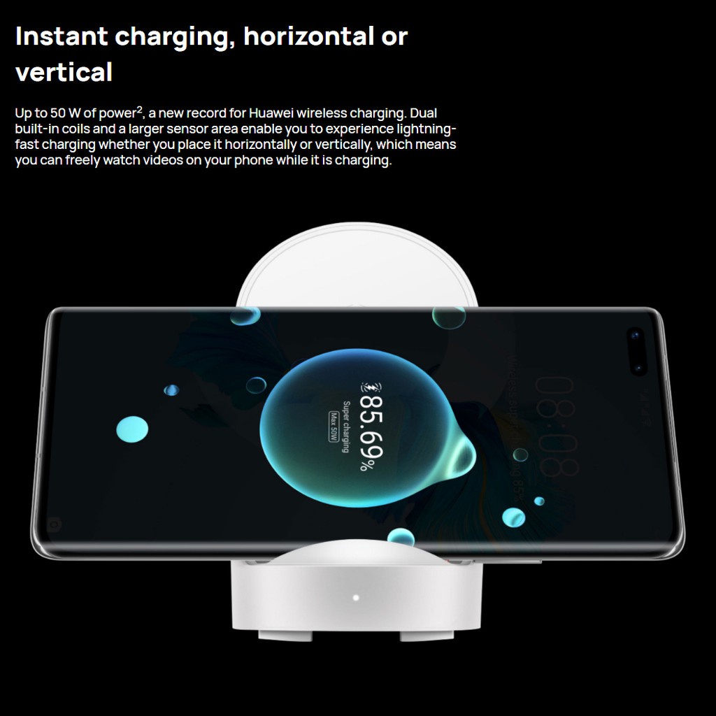 Đế Sạc Không Dây 50W CP62R Cho Huawei Mate 40 pro Mate 30 pro P40 pro Android Và ios