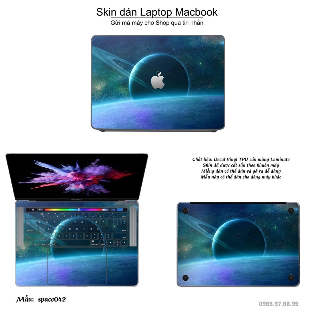 Skin dán Macbook mẫu không gian (đã cắt sẵn, inbox mã máy cho shop)