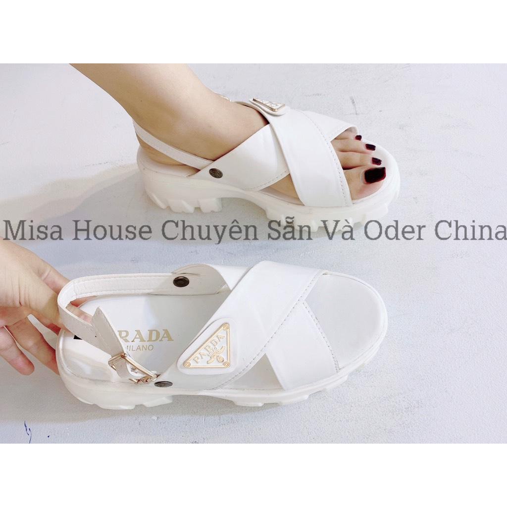 Sandal chéo khoá prada 5-9