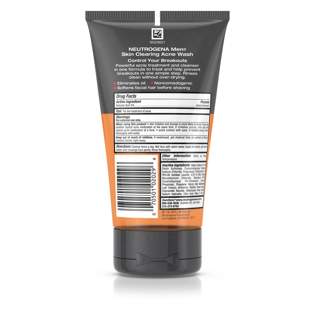 Sữa Rửa Mặt Neutrogena ® Men Skin Clearing Acne Wash (150mL)