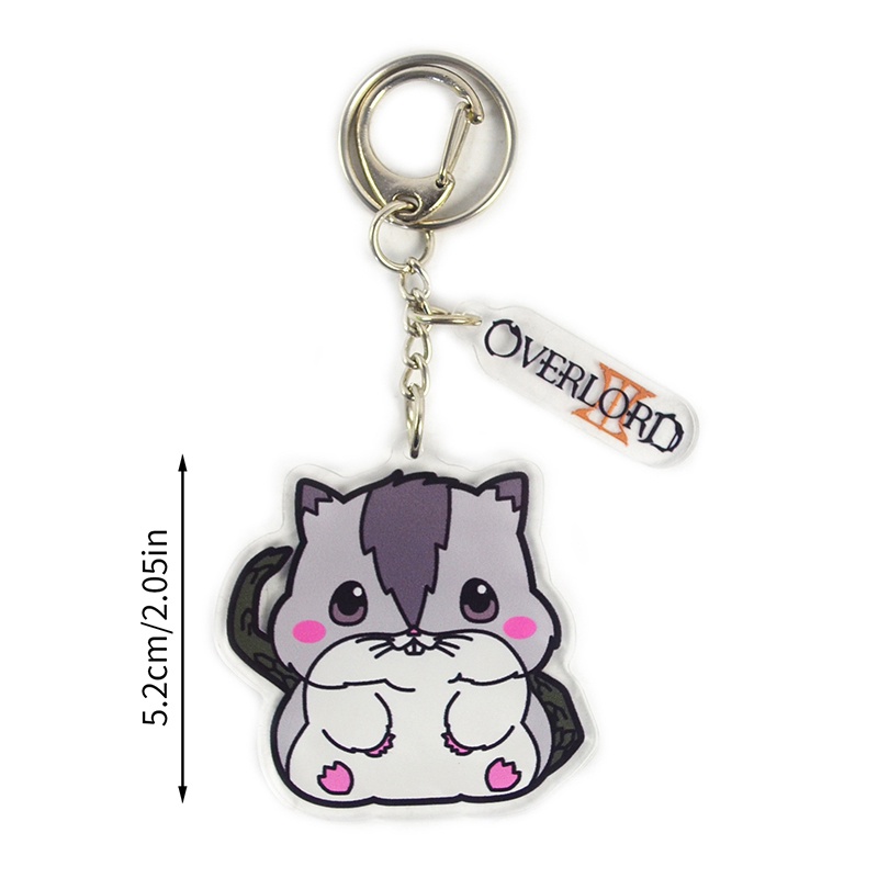 Móc Khóa Nhựa Acrylic Hình Jjiuad OVERLORD Hoạt Hình Hai Chiều