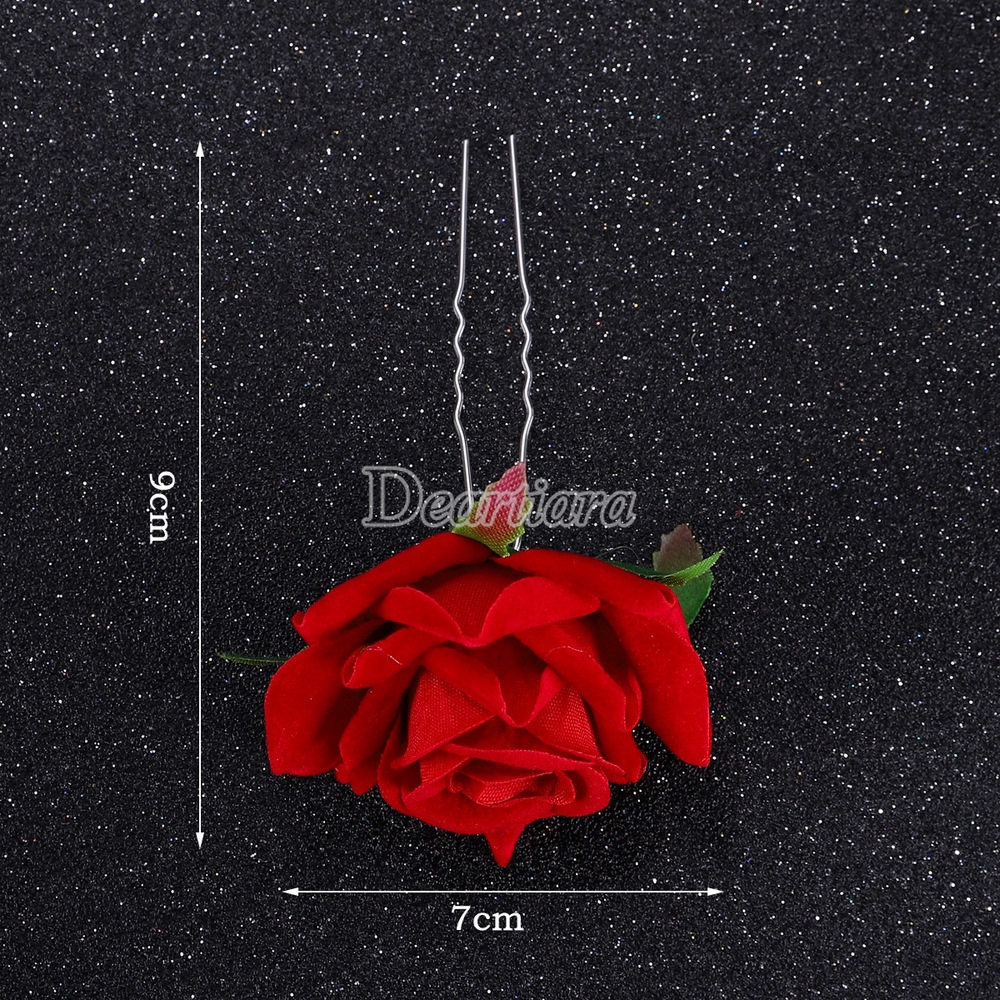 Cài Tóc Phối Mô Hình Hoa Hồng Giả Trang Trí Tóc Cho Cô Dâu