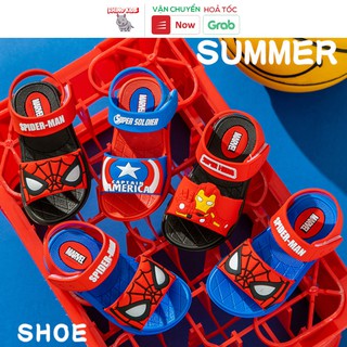 Dép Sandal trẻ em bé trai hình siêu nhân người nhện siêu nhẹ chống trơn trượt độ bám cực tốt chất liệu mềm mịn