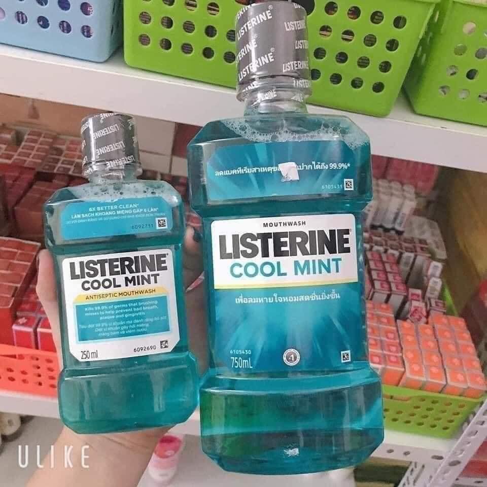 Nước súc miệng Listerine Thái Lan 750ml + tặng kèm chai 250ml