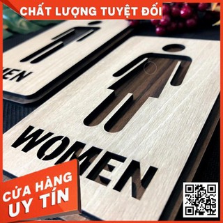 [100% CHẤT LƯỢNG] Bộ bảng toilet (Men, Women) gỗ dán tường kích thước 16x9cm loại gỗ 2 lớp
