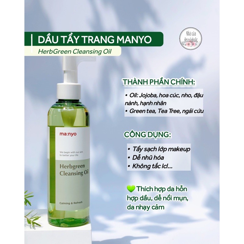 Dầu tẩy trang thảo dược MANYO HERB GREEN CLEANSING OIL