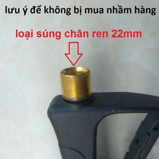 Súng rửa xe cao áp ren 22mm + ống nối dài 36cm