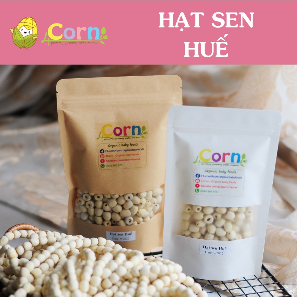 Hạt sen Huế khô tuyển chọn đặc biệt - Cho bé 6m+