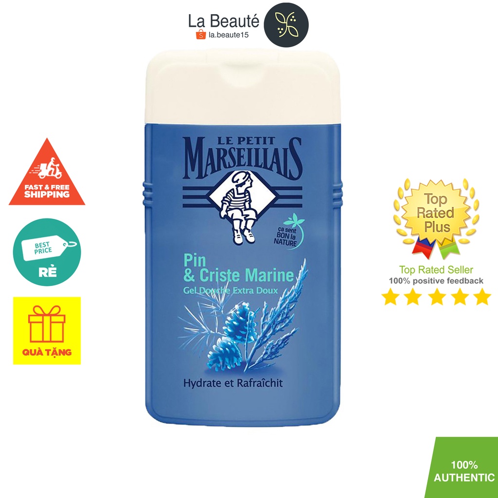 Le Petit Marseillais Pin & Criste Marine - Sữa Tắm Dạng Gel Chiết Xuất Hương Cây Thông Và Các Loại Cây Gỗ Mộc 250ml