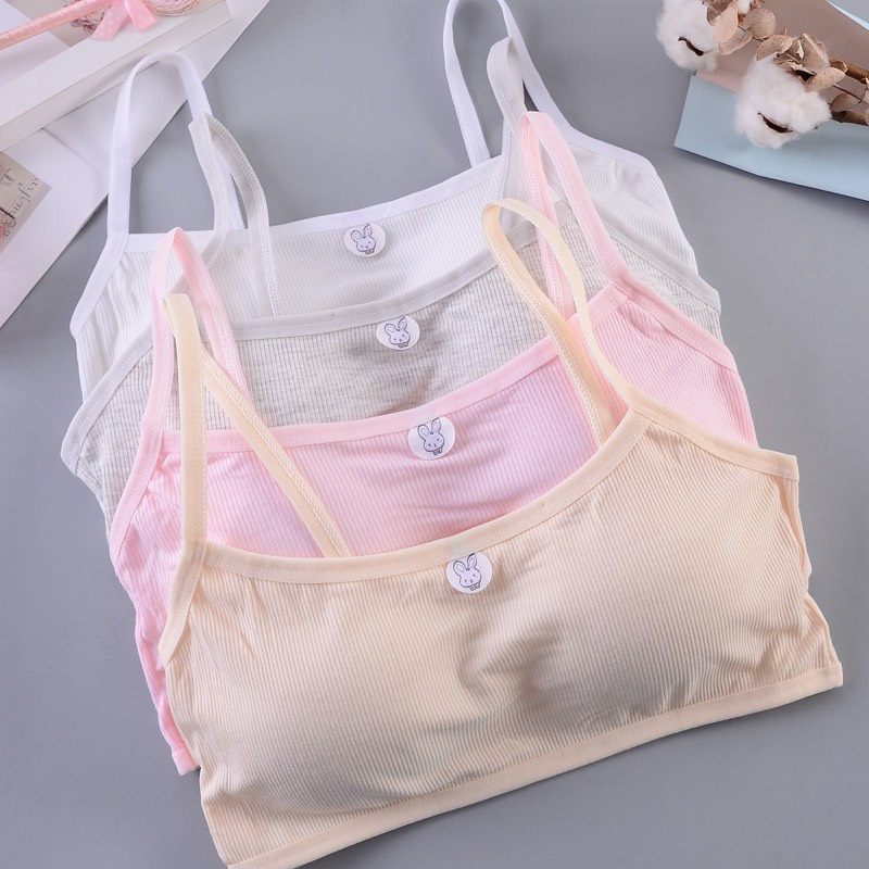 Áo Bra Nữ Thỏ Cotton Học Sinh Có Miếng Đệm