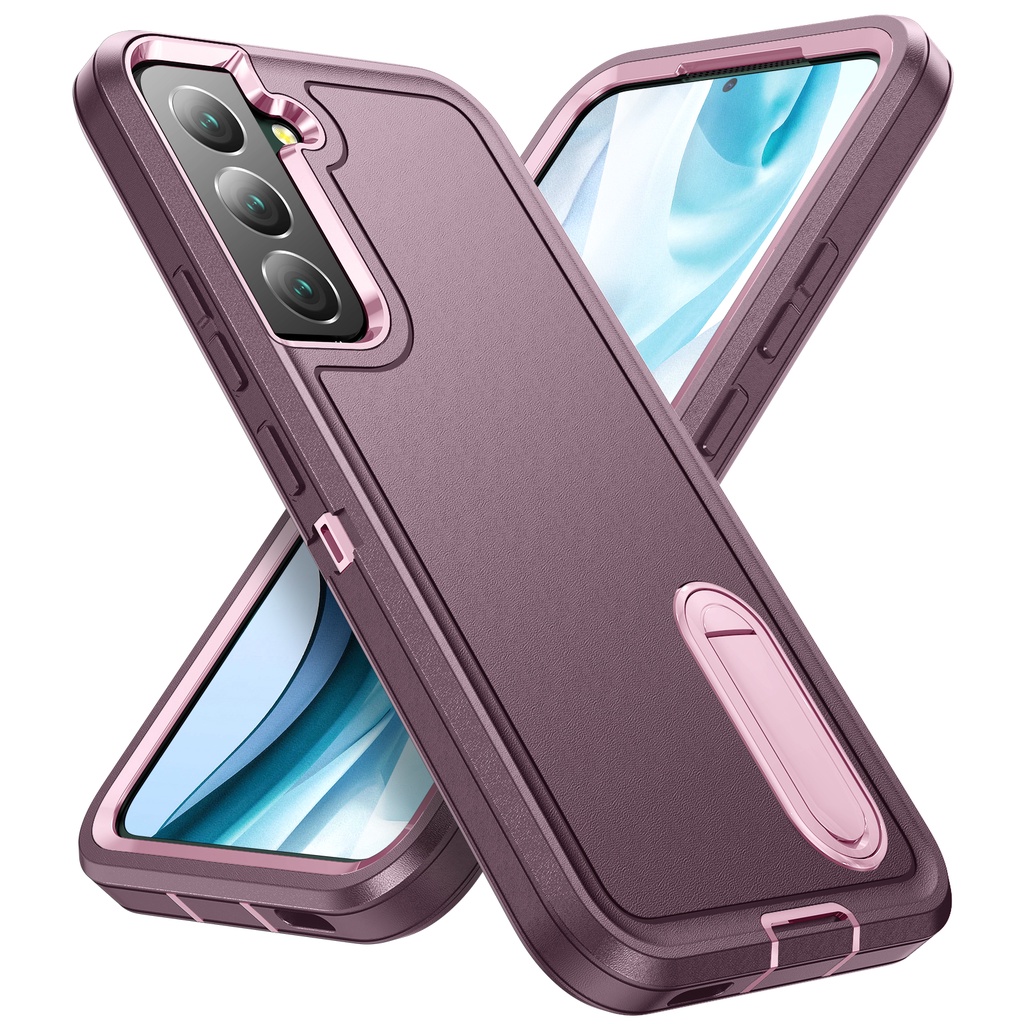 Ốp Điện Thoại Armor Siêu Dày Màu Sắc Tương Phản 3 Trong 1 Có Thanh Đỡ Chống Sốc Cho Samsung Galaxy S22 Ultra S22 Plus S22