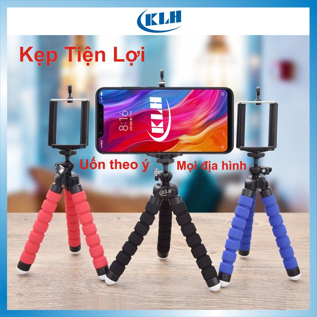 Kẹp điện thoại bạch tuộc, giá để máy ảnh mini, tripod 3 chân livestrem quay video trên mọi địa hình KLH