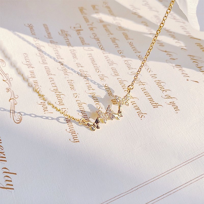 Vòng cổ Mặt Hình Bướm Phong Cách Hàn Quốc Sang Trọng Cho Nữ