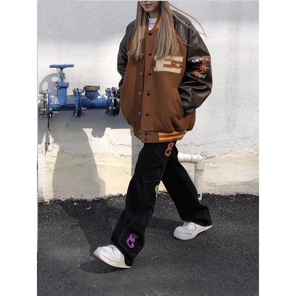 Áo Bomber Da Unisex Siêu Ngầu
